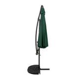 Parasol Excéntrico de 3 m con Base de Medio Abanico – Verde