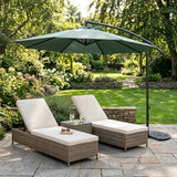 Parasol Excéntrico de 3 m con Base de Medio Abanico – Verde
