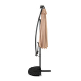 Parasol Excéntrico LED de 3 m con Base de Medio Abanico – Beige