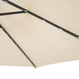 Parasol Excéntrico LED de 3 m con Base de Medio Abanico – Crema