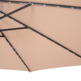 Parasol Excéntrico LED de 3 m con Base de Medio Abanico – Beige