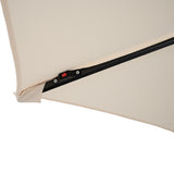 Parasol Excéntrico LED de 3 m con Base de Medio Abanico – Crema