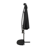Parasol Excéntrico LED de 3 m con Base de Medio Abanico – Gris