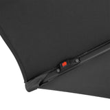 Parasol Excéntrico LED de 3 m con Base de Medio Abanico – Gris