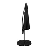 Parasol Excéntrico de 3 m con Base de Abanico Completo – Negro