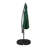 Parasol Excéntrico de 3 m con Base de Abanico Completo – Verde