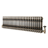 Radiador Tradicional de 2 Columnas y Válvulas - 300 x 1190mm - Metal Crudo