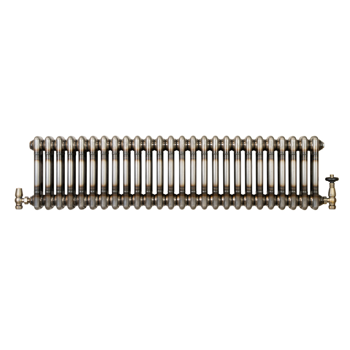 Radiador Tradicional de 2 Columnas y Válvulas - 300 x 1190mm - Metal Crudo