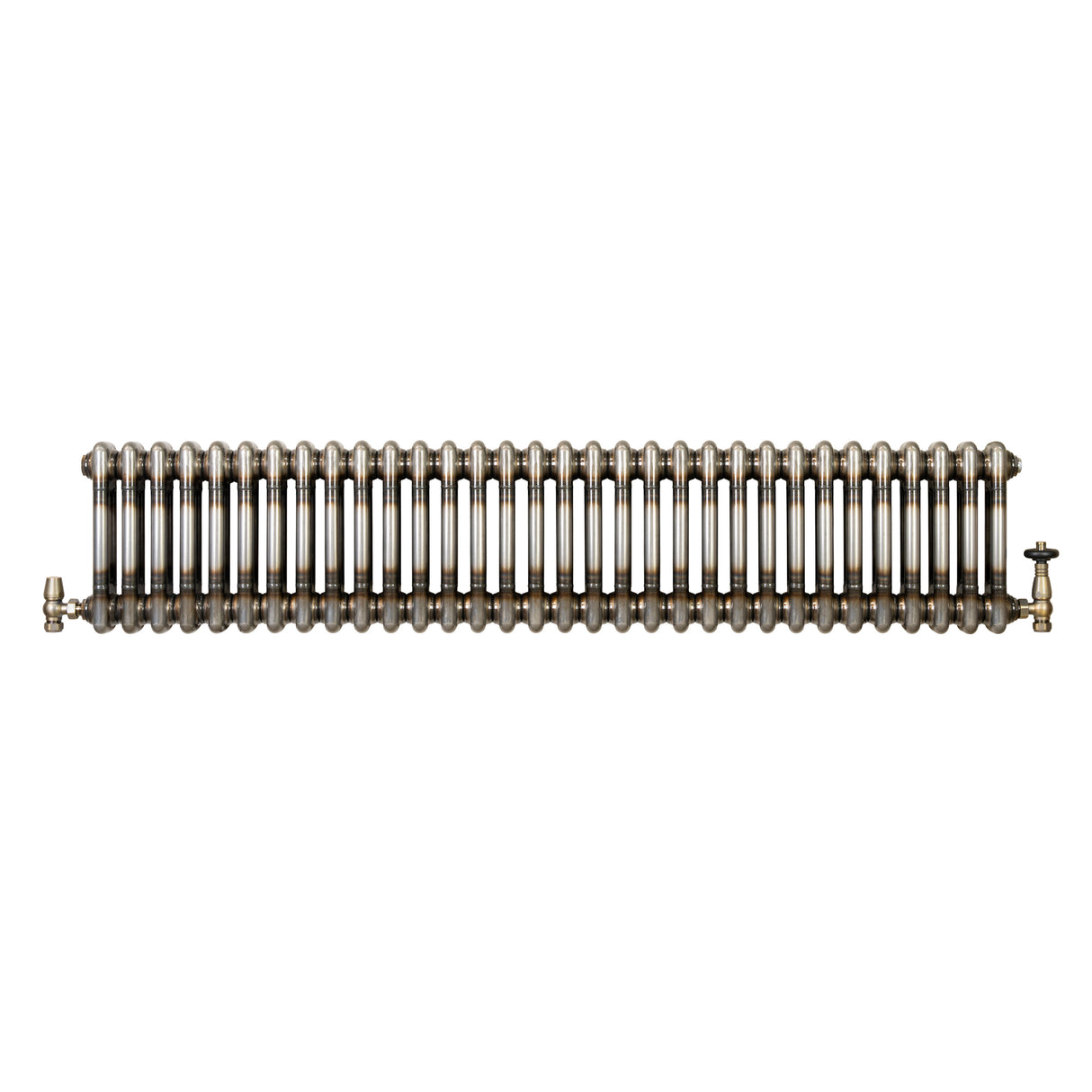 Radiador Tradicional de 2 Columnas y Válvulas - 300 x 1460mm - Metal Crudo