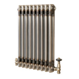 Radiador Tradicional de 2 Columnas y Válvulas - 600 x 425mm - Metal Crudo