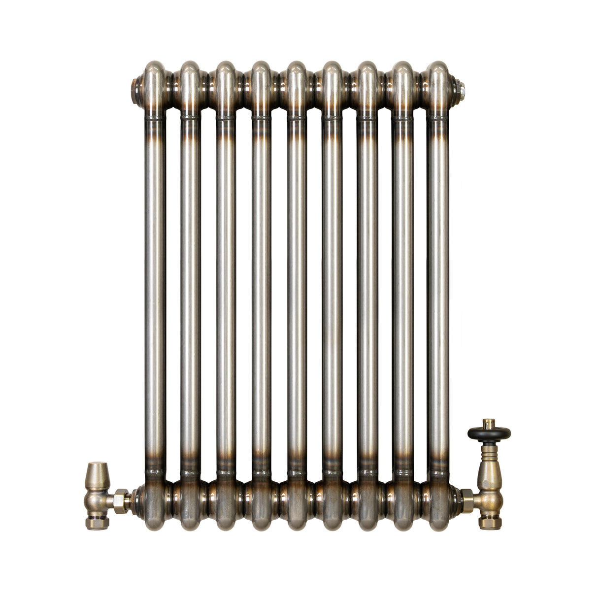 Radiador Tradicional de 2 Columnas y Válvulas - 600 x 425mm - Metal Crudo