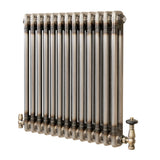 Radiador Tradicional de 2 Columnas y Válvulas - 600 x 605mm - Metal Crudo