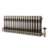 Radiador Tradicional de 2 Columnas y Válvulas - 600 x 830mm - Metal Crudo
