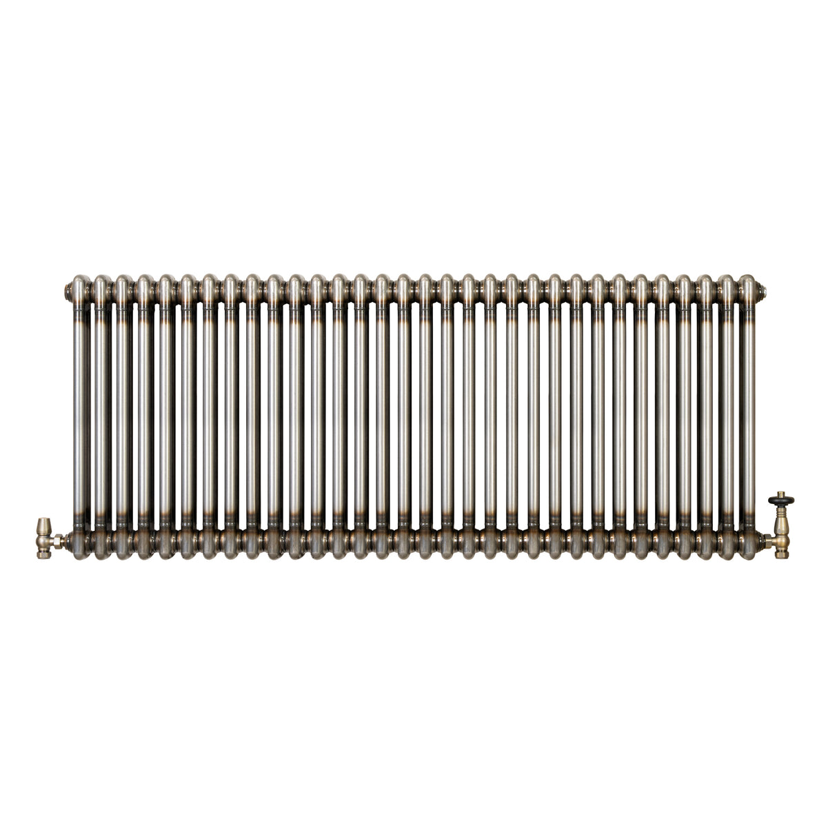 Radiador Tradicional de 2 Columnas y Válvulas - 600 x 1460mm - Metal Crudo