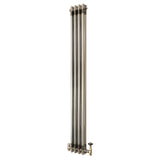 Radiador Tradicional de 2 Columnas y Válvulas - 1500 x 200mm - Metal Crudo
