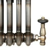 Radiador Tradicional de 2 Columnas y Válvulas - 1500 x 200mm - Metal Crudo