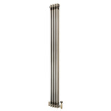 Radiador Tradicional de 2 Columnas y Válvulas - 1800 x 200mm - Metal Crudo