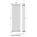 Radiador Tradicional de 2 Columnas y Válvulas - 1800 x 560mm - Metal Crudo