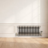 Radiador Tradicional de 3 Columnas y Válvulas - 300 x 650mm - Metal Crudo