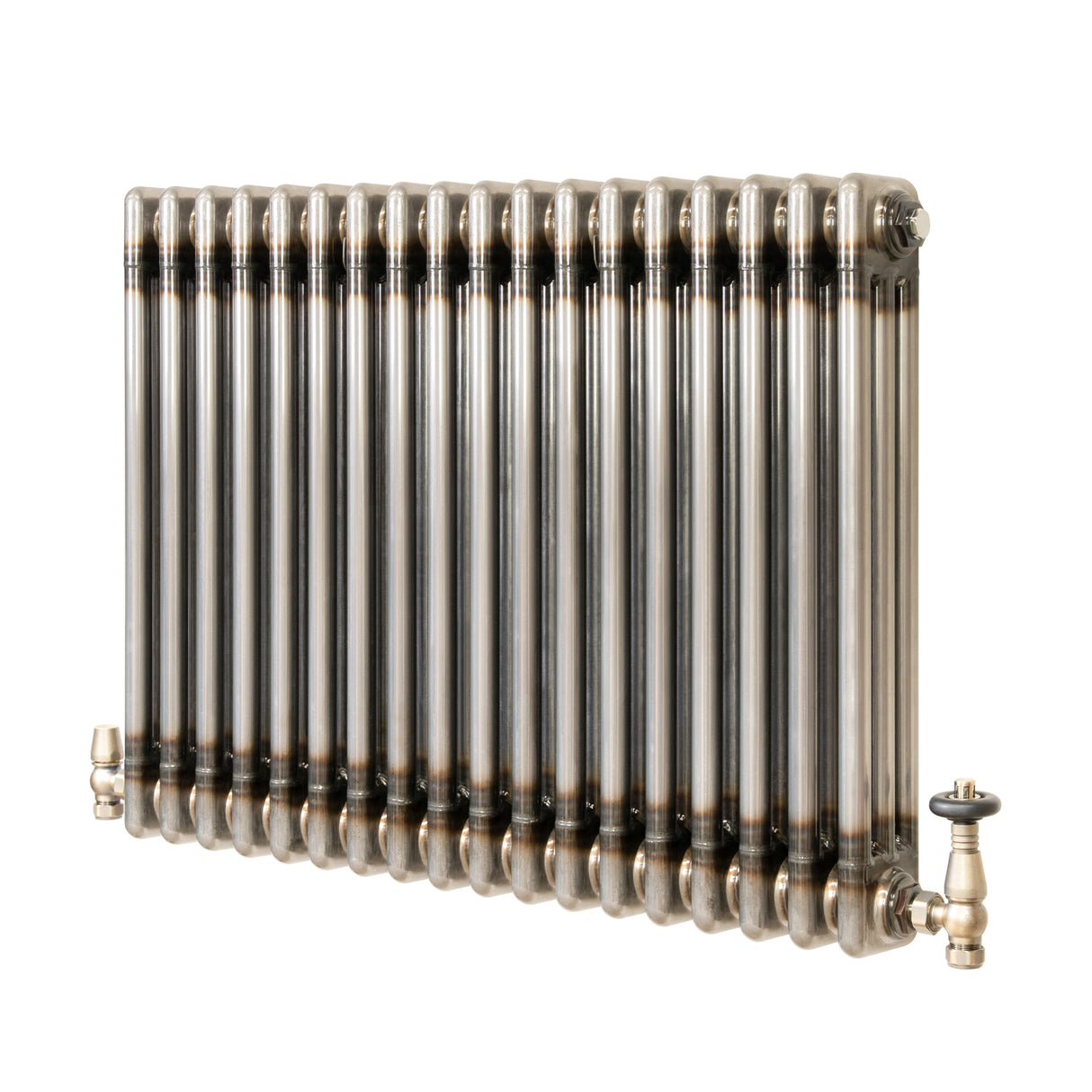 Radiador Tradicional de 3 Columnas y Válvulas - 600 x 830mm - Metal Crudo
