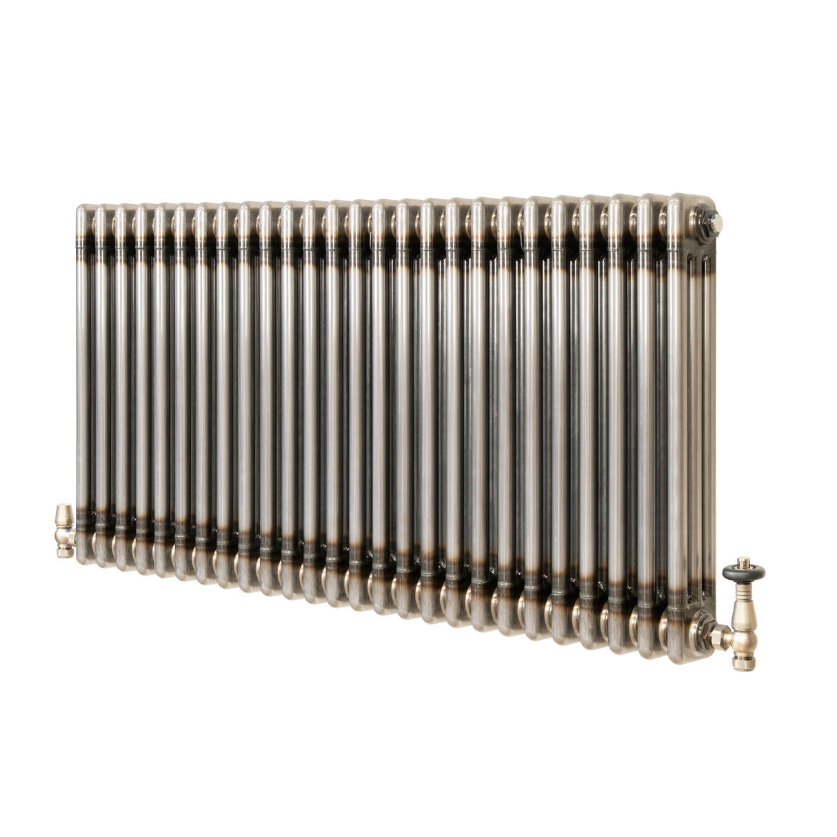 Radiador Tradicional de 3 Columnas y Válvulas - 600 x 1190mm - Metal Crudo