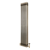 Radiador Tradicional de 3 Columnas y Válvulas - 1500 x 290mm - Metal Crudo