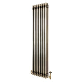 Radiador Tradicional de 3 Columnas y Válvulas - 1500 x 380mm - Metal Crudo