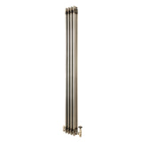 Radiador Tradicional de 3 Columnas y Válvulas - 1800 x 200mm - Metal Crudo