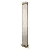 Radiador Tradicional de 3 Columnas y Válvulas - 1800 x 290mm - Metal Crudo