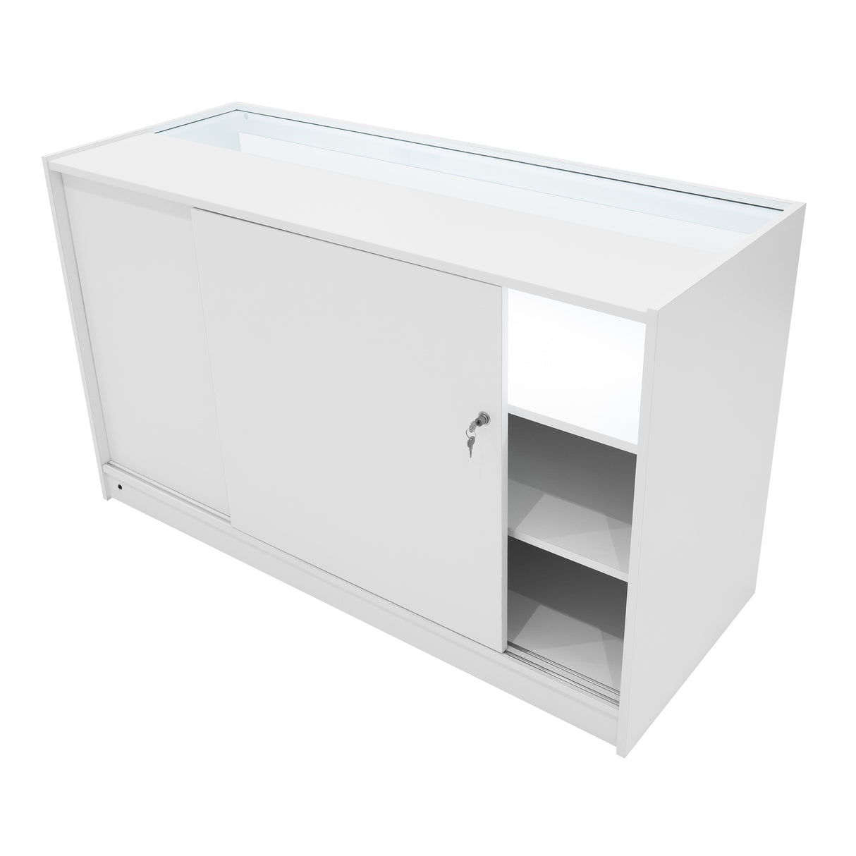 Mostrador Comercial con Luz LED B1500 – Blanco
