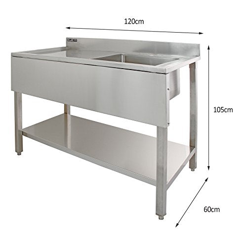 Fregadero para laboratorio de Acero Inoxidable (Con escurridor a la izquierda)