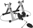 Rodillo magnético Velo Pro en color plateado con soporte negro, incluye alfombrilla y accesorios para entrenamiento en casa