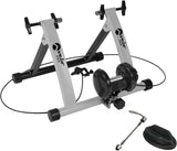 Rodillo magnético Velo Pro en color plateado con soporte negro, incluye alfombrilla y accesorios para entrenamiento en casa