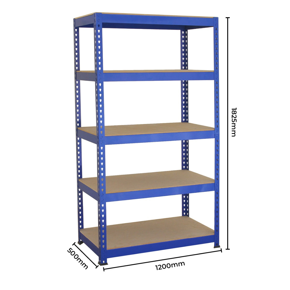 3 Estanterías Q-Rax 90cm & 2 Estanterías 120cm Metálicas Azules