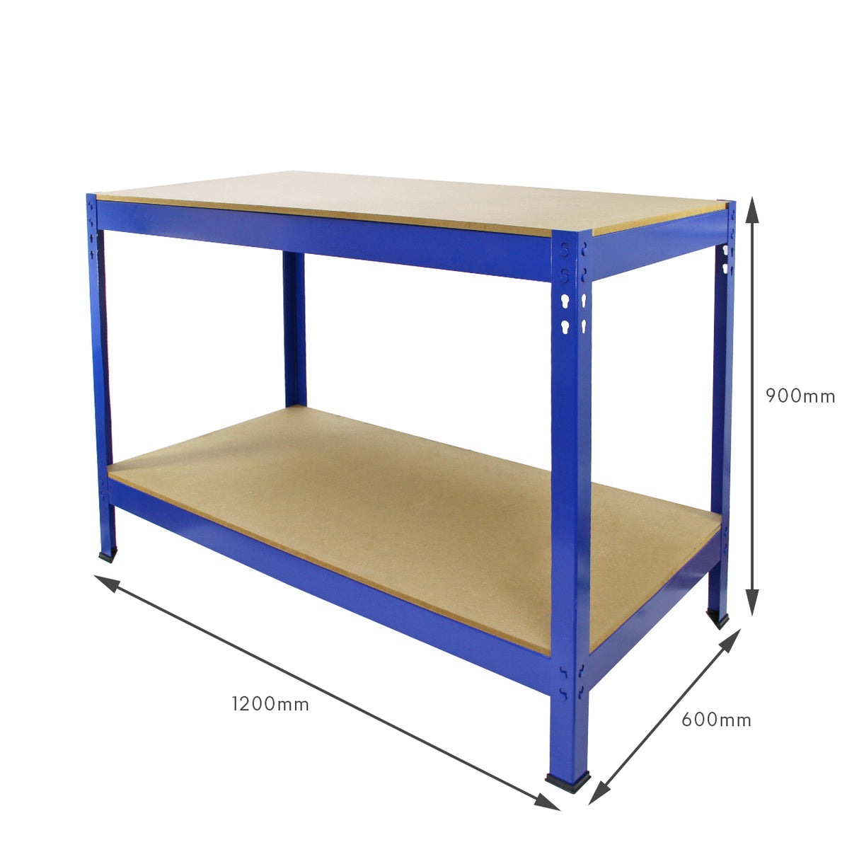 2 Estanterías T-Rax de 75 cm y Banco de Trabajo