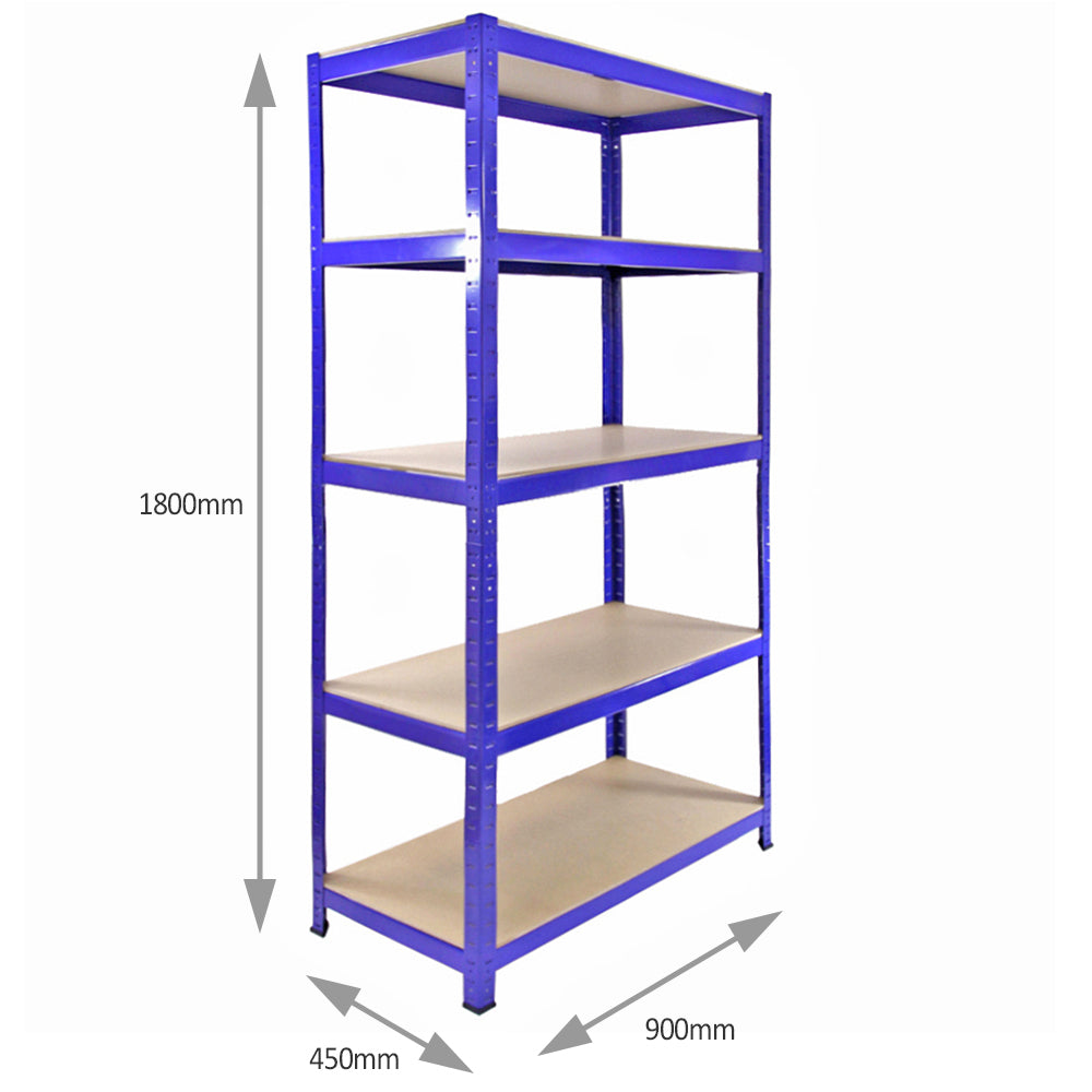 Estantería Industrial T-Rax de Acero Sin Tornillos Azul 90cm de Ancho