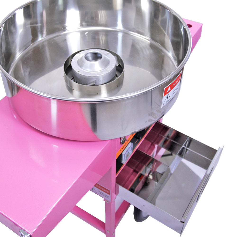 KuKoo Máquina de Algodón de Azúcar con Carrito y Cúpula Protectora