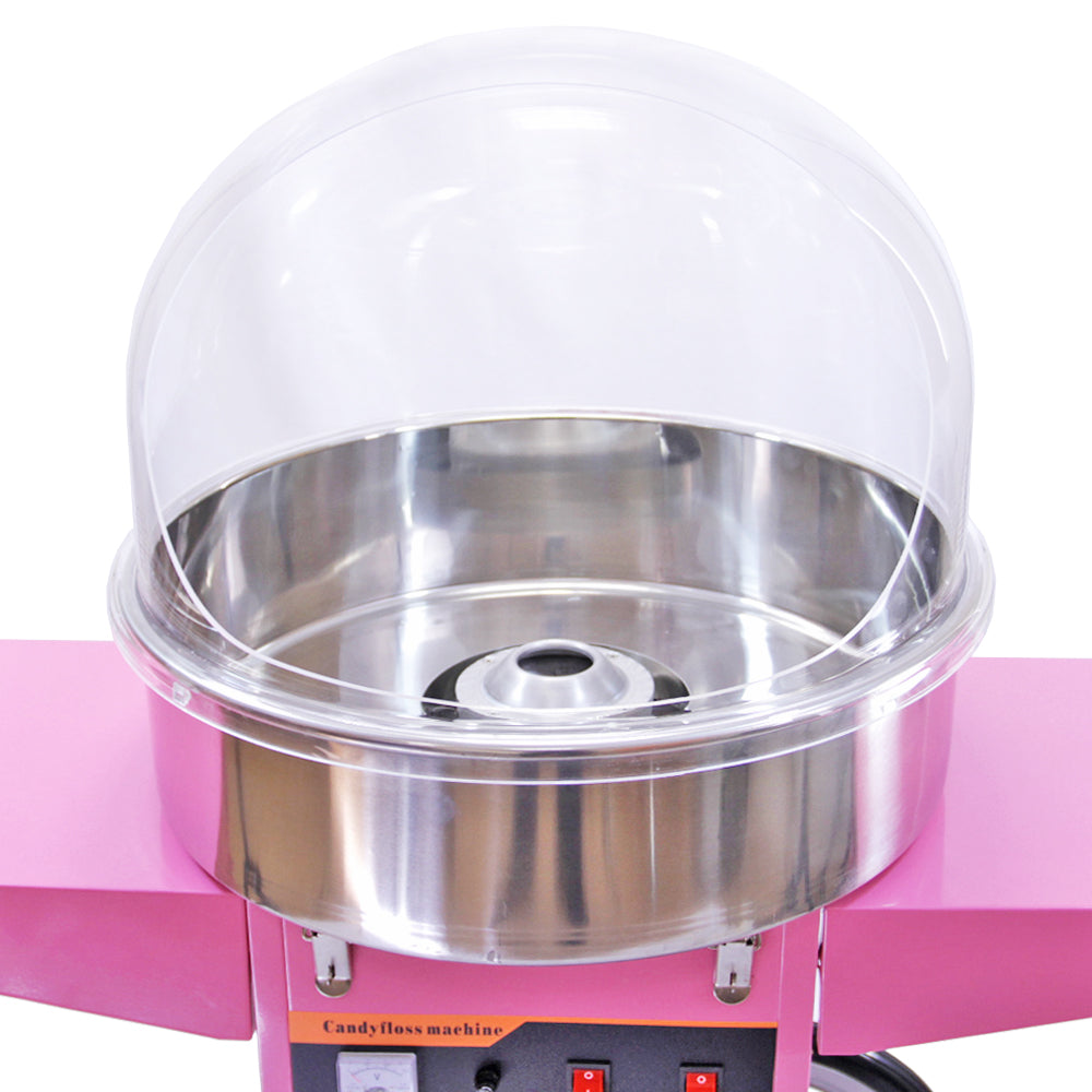 KuKoo Máquina de Algodón de Azúcar con Carrito y Cúpula Protectora