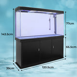 Acuario de 300L con Mueble Negro, Accesorios y Grava Natural