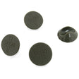 Protectores de patas de horquilla de 12 mm en color gris, con textura suave y forma redonda, ideales para proteger superficies