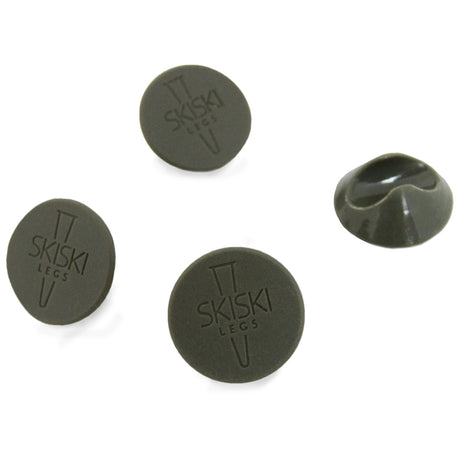 Protectores de patas de horquilla de 12 mm en color gris, con textura suave y forma redonda, ideales para proteger superficies