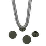 Protectores de patas de horquilla de 12 mm en gris, con forma circular y textura suave, ideales para proteger superficies y evitar deslizamientos