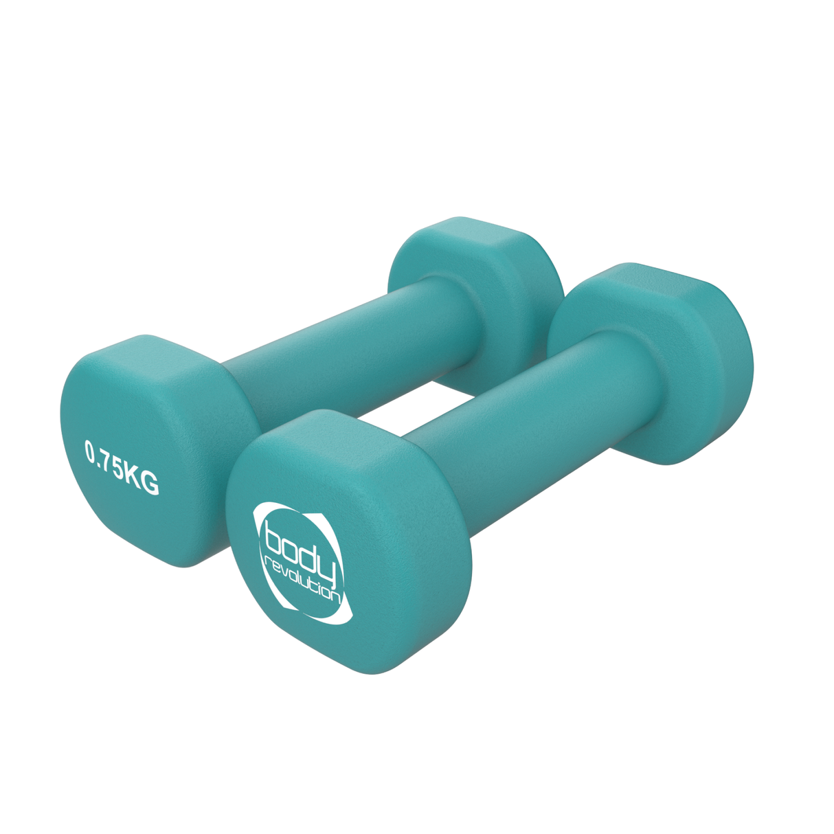 2 mancuernas de neopreno de 0,75 kg