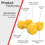 2x Mancuernas de neopreno de 8 kg