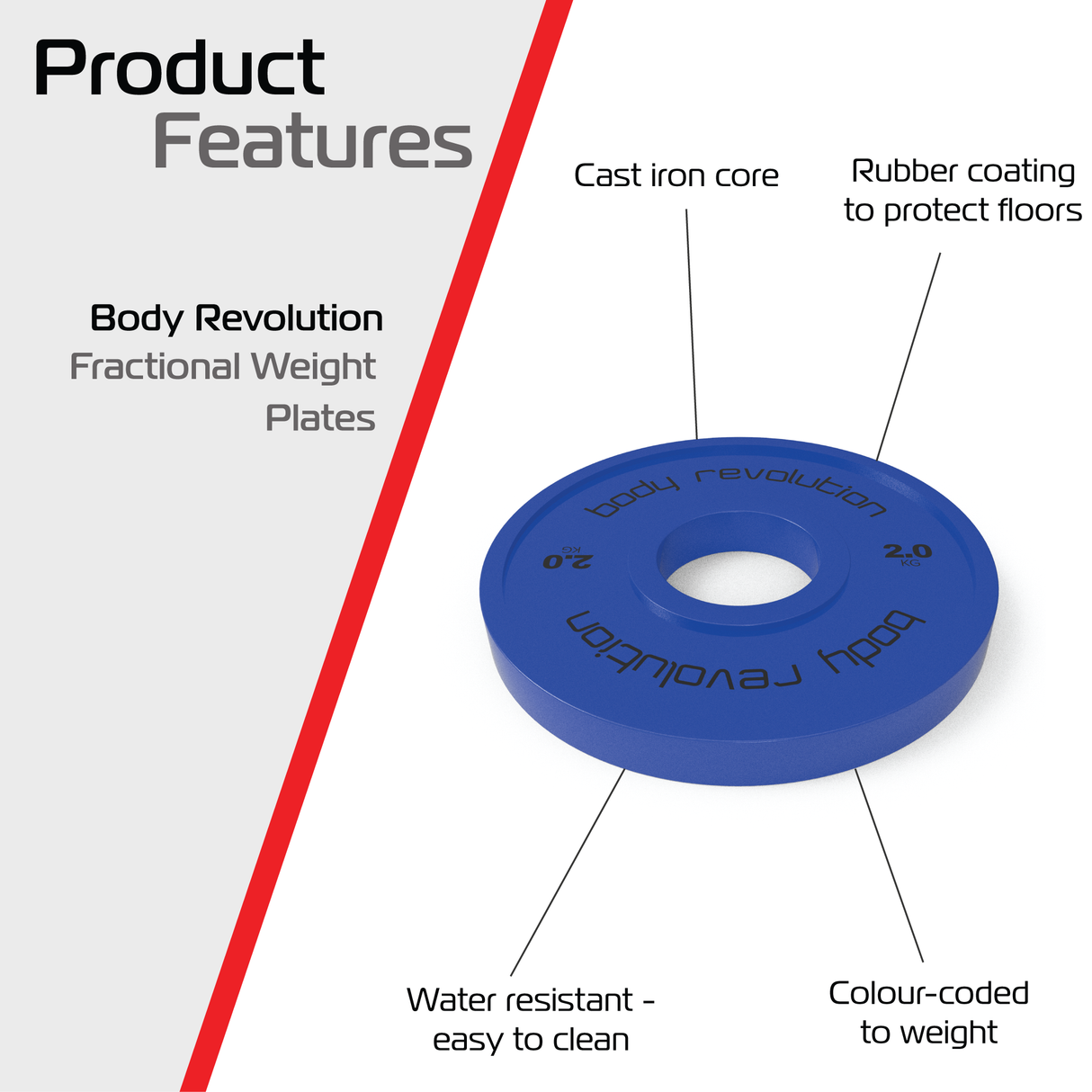 2x Discos para pesas 2 kg