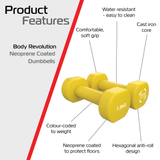 2x Mancuernas de neopreno de 1,5 kg