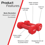 2x Mancuernas de neopreno de 2 kg