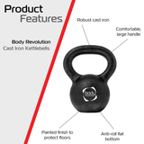 Pesa Rusa Kettlebell de hierro fundido - 6 kg