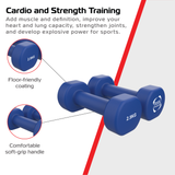 2 x Mancuernas de neopreno de 2,5 kg