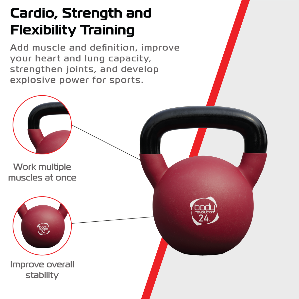 Pesa Rusa Kettlebell de Neopreno Body Revolution - 24kg